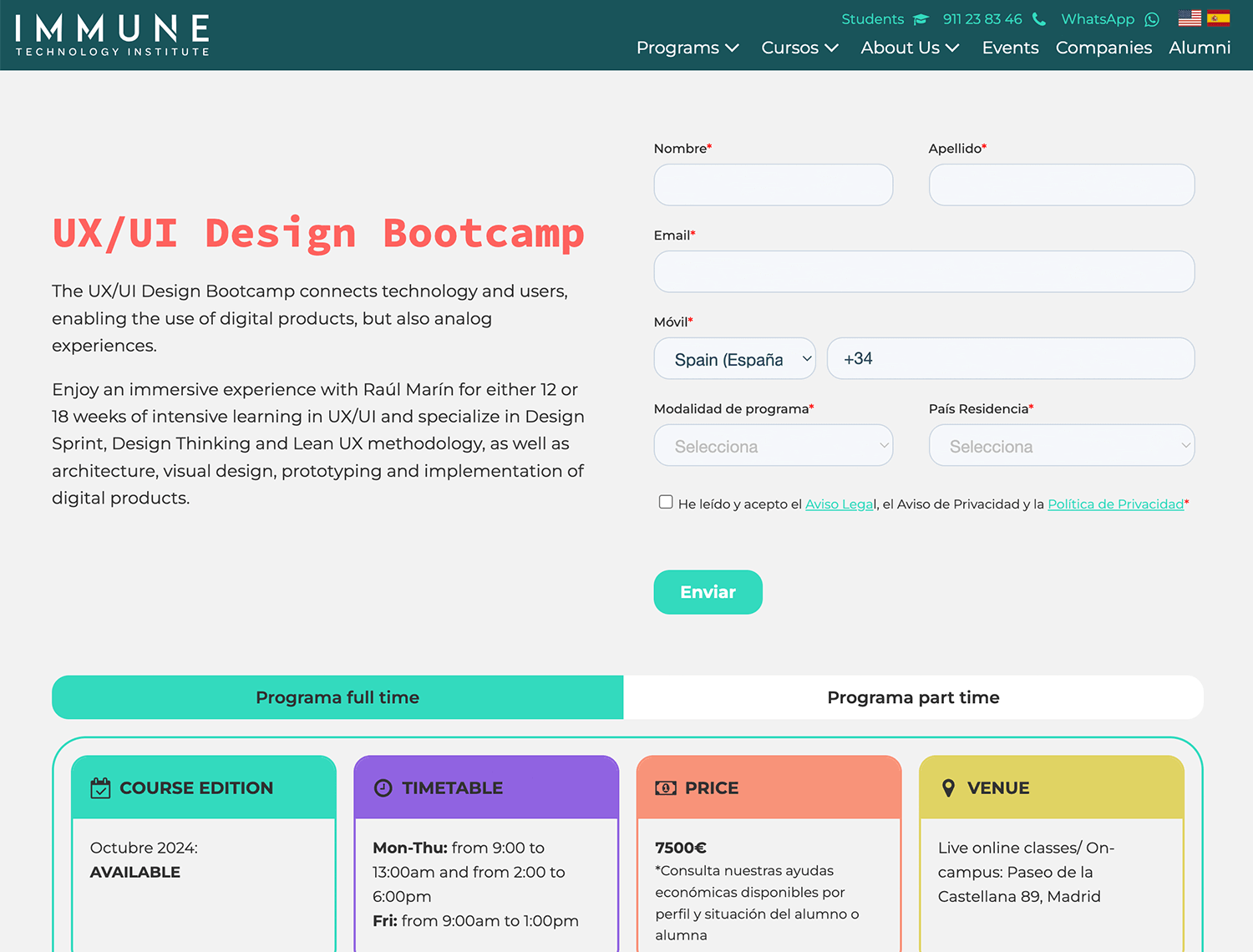 UX/UI Design Bootcamp at Immune Technology Institute