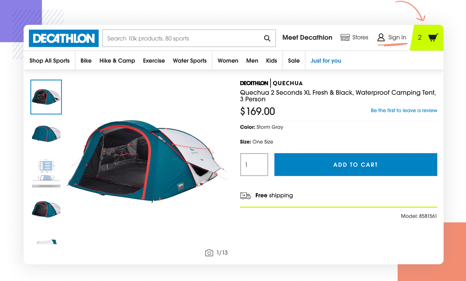 showing an example lazy registration as ux pattern