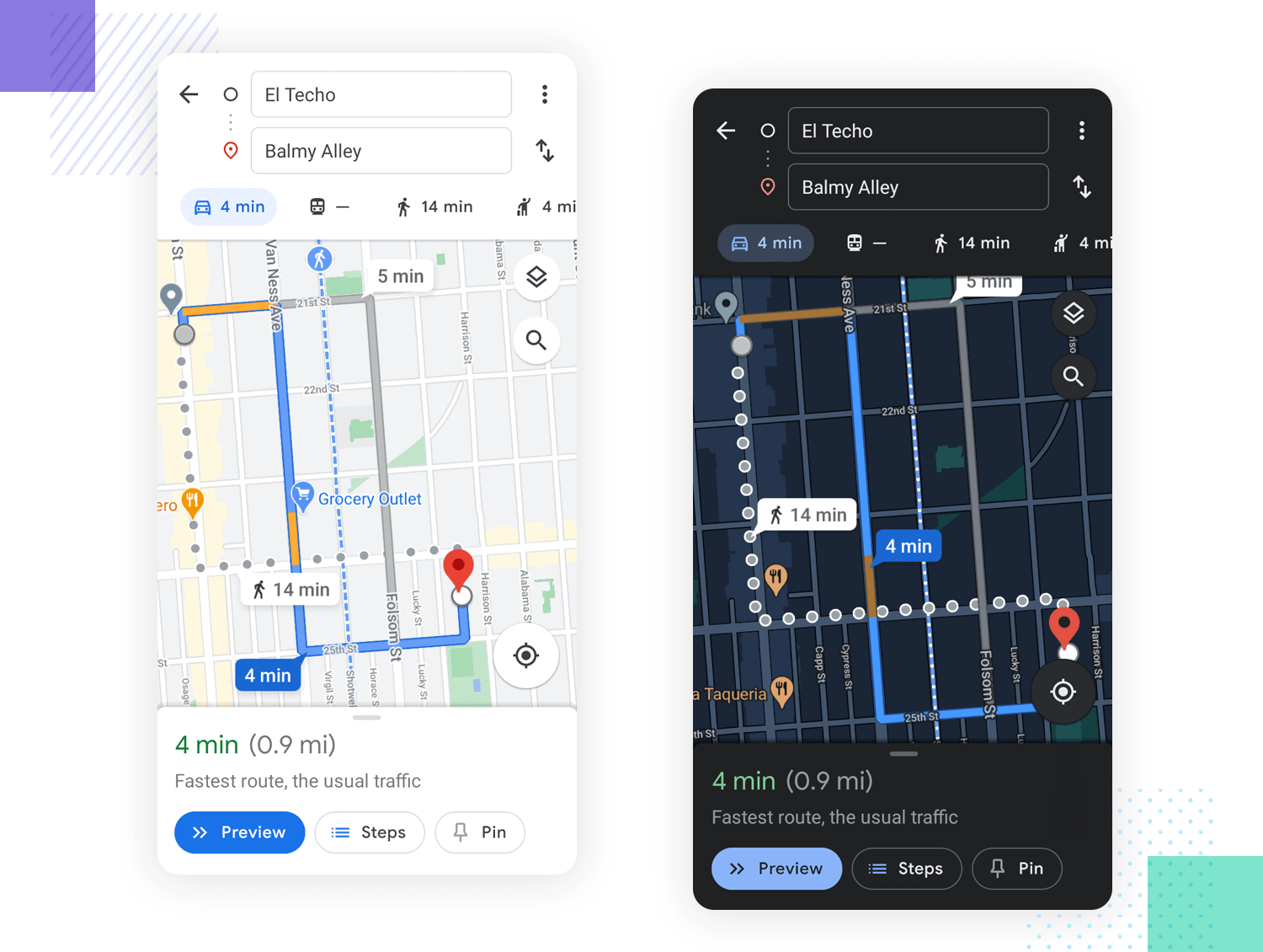 example of mobile app ux design for users that are moving around