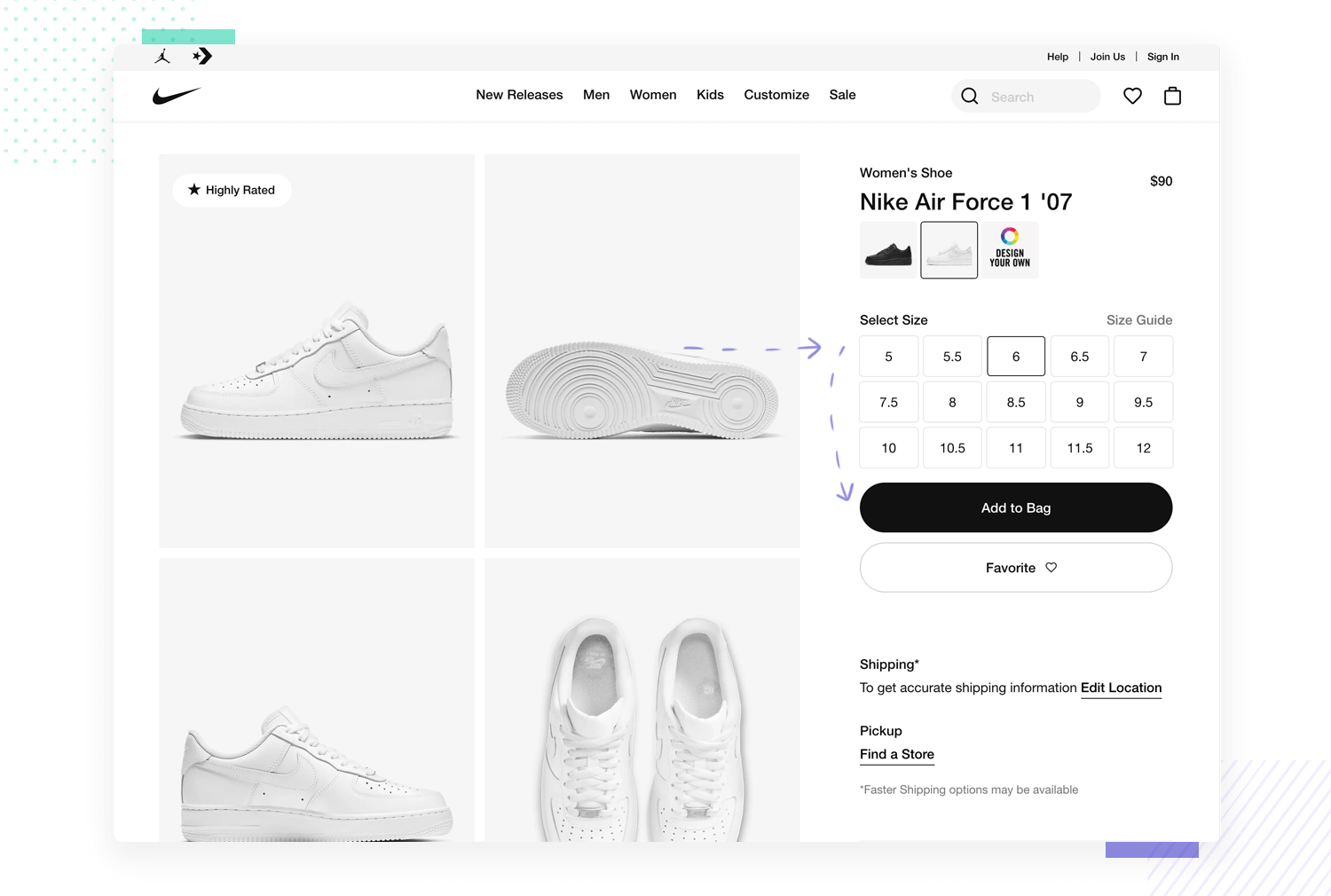 nike as example of efficient use of space in ux design