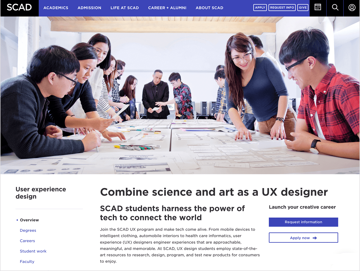 SCAD's UX Design program overview and career opportunities