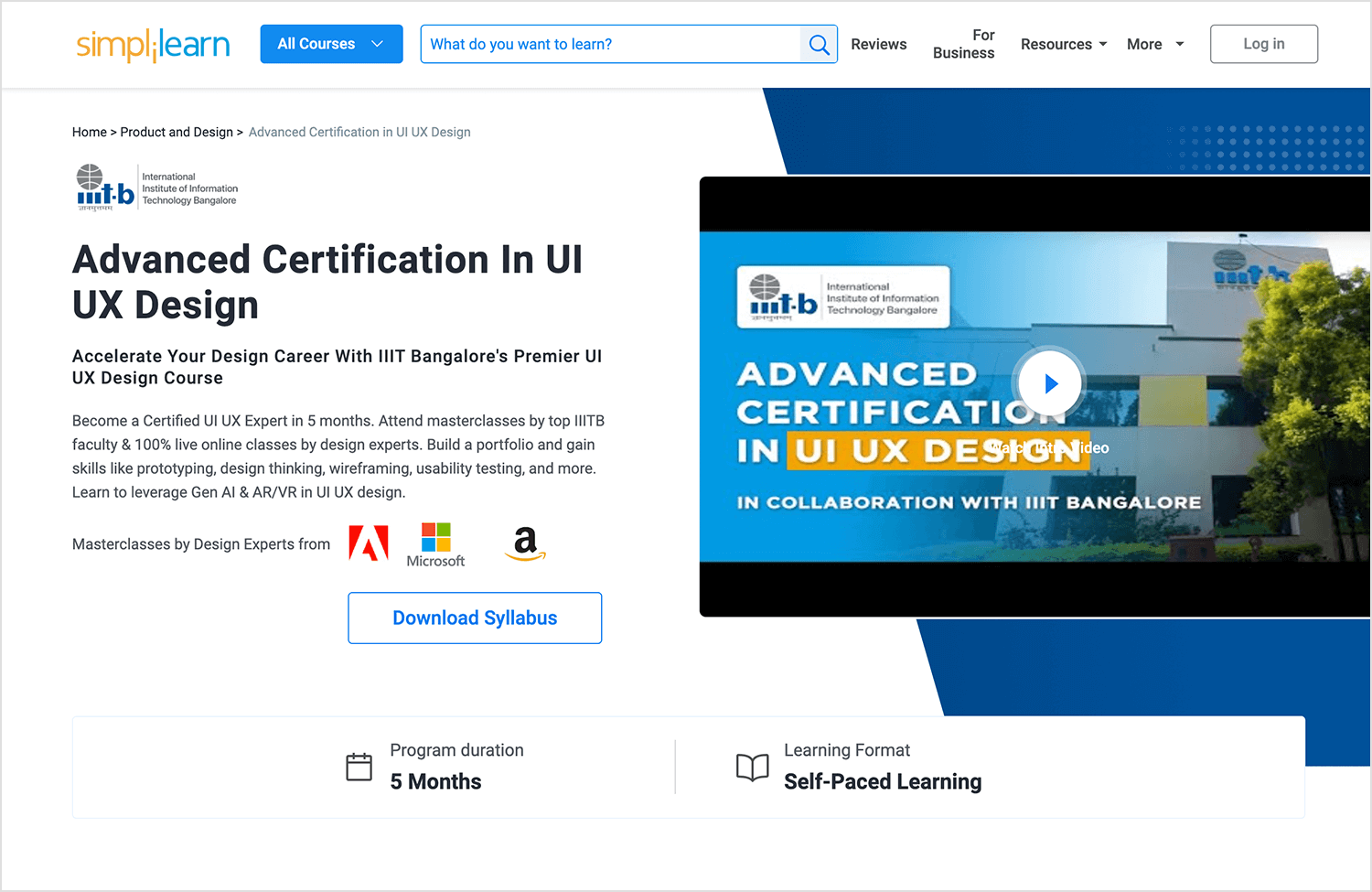 Simplilearn Advanced Certification in UI UX Design