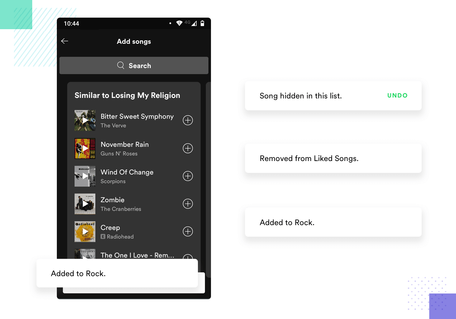 example of ux design with consistent behavior - spotify