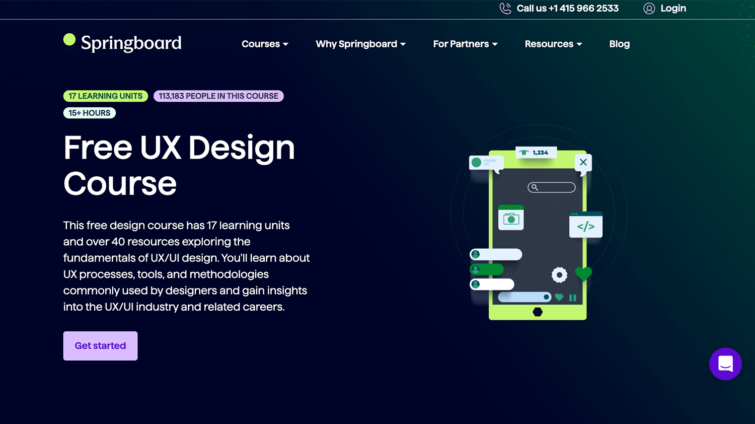 Free UX Design course by Springboard: 17 units, 40+ resources, and career insights