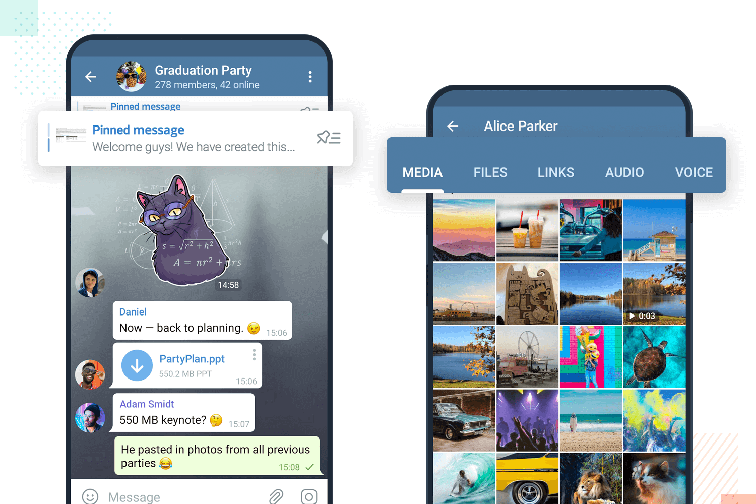 example of telegram's top bar design