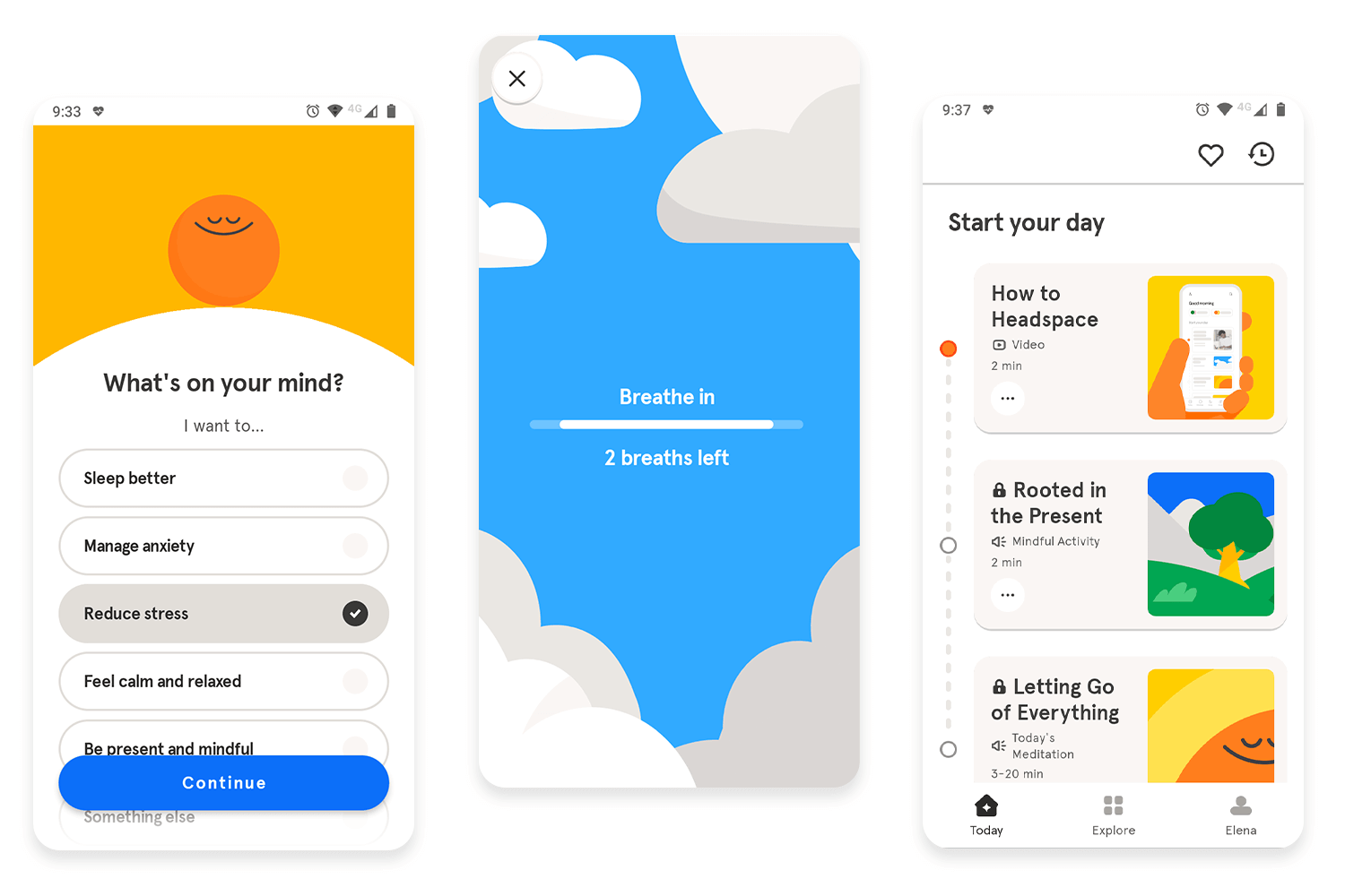 ux design examples headspace