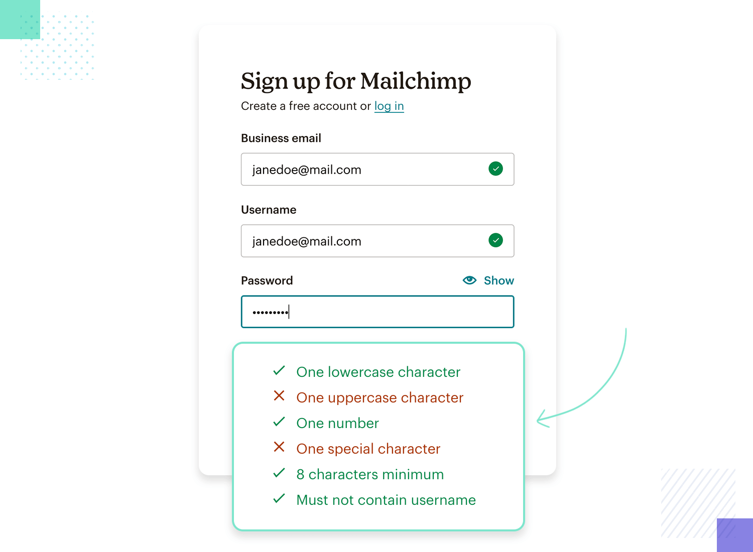 ux design examples mailchimp