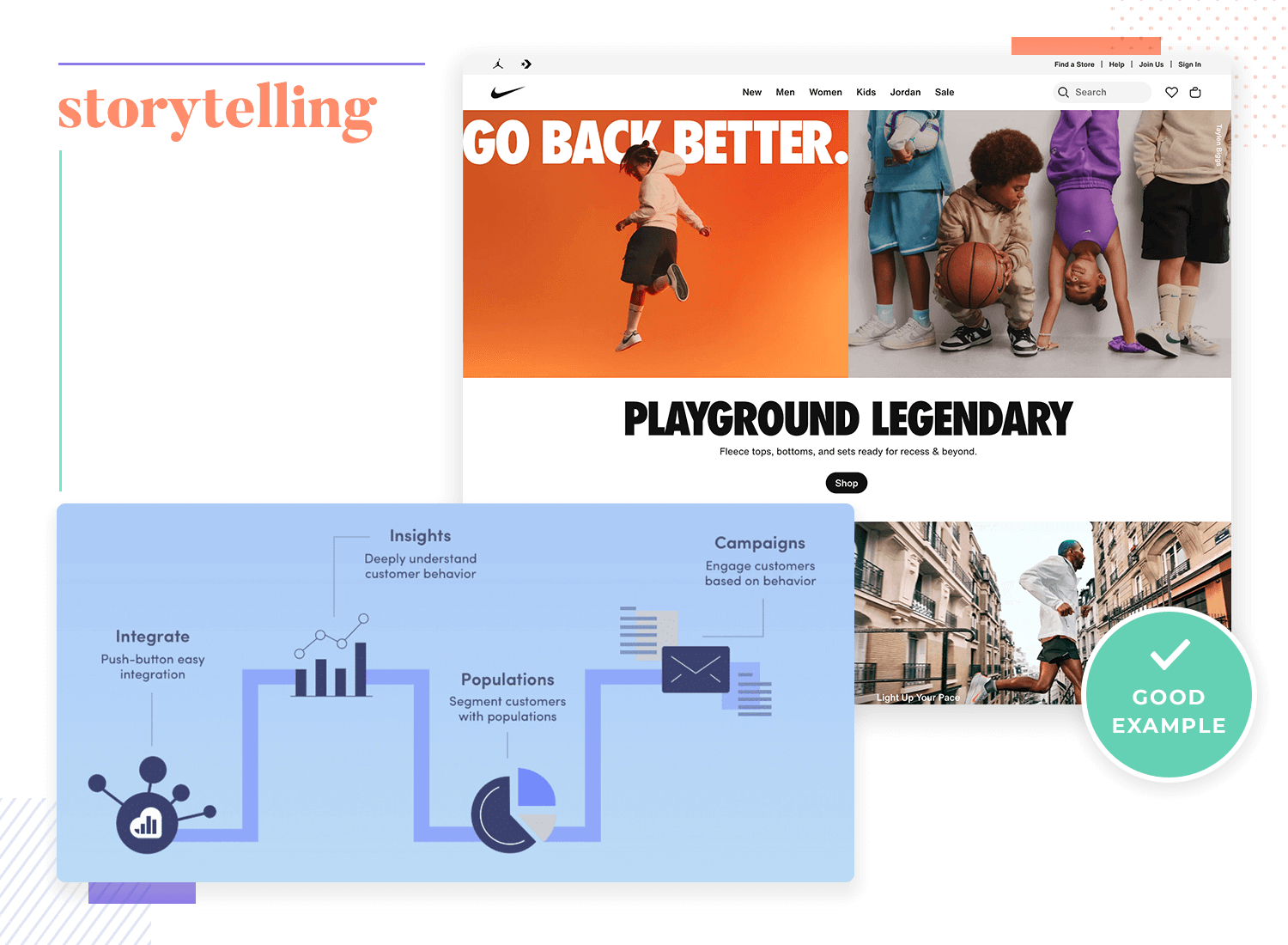 Example of effective visual storytelling in UX, using images and graphics to engage and guide users