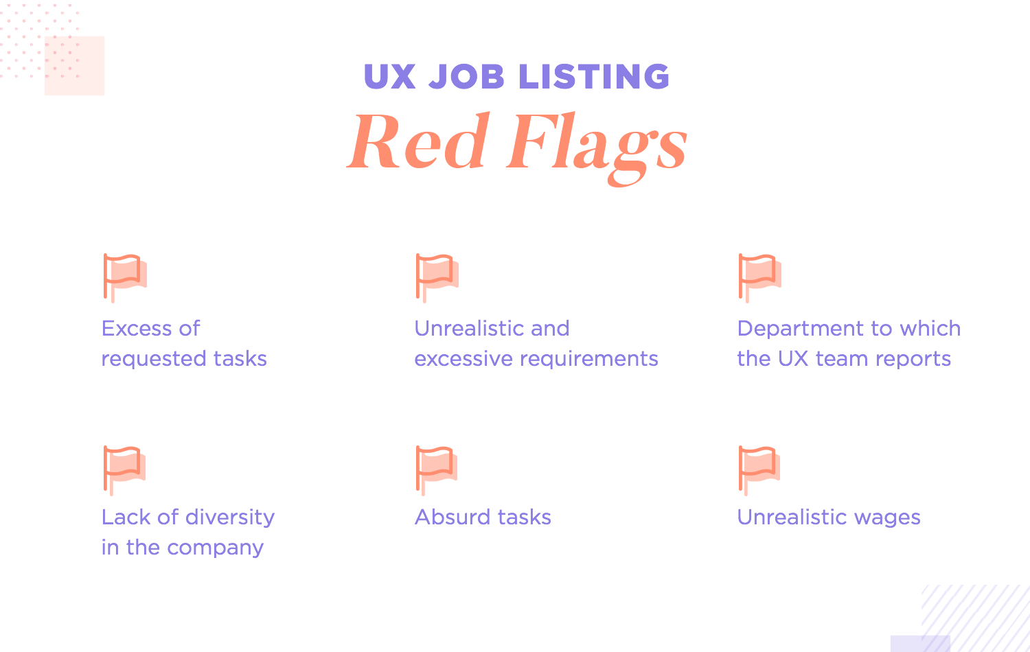 list of red flags to avoid in ux design job listings