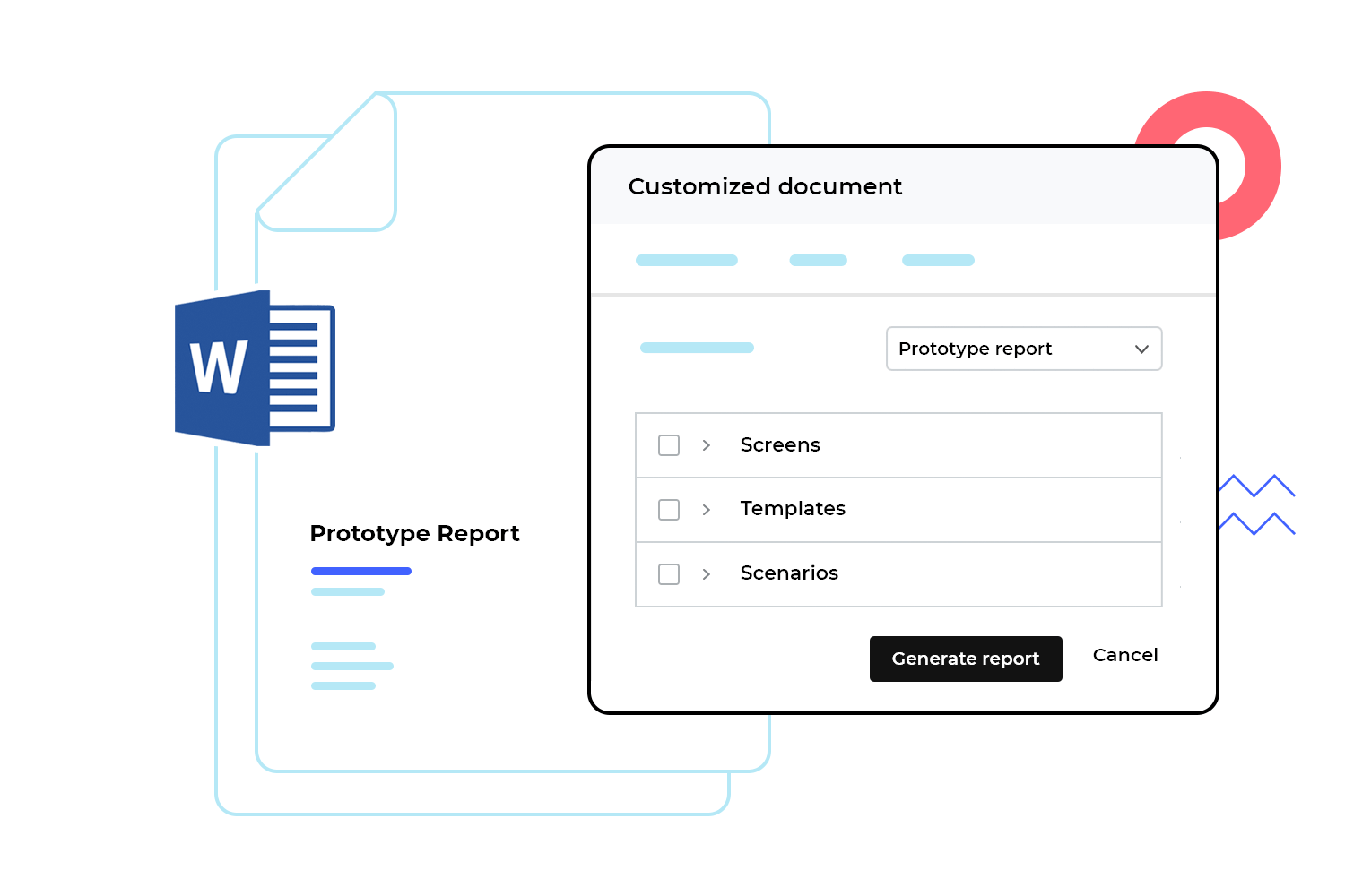 Generate UI and functional requirements document