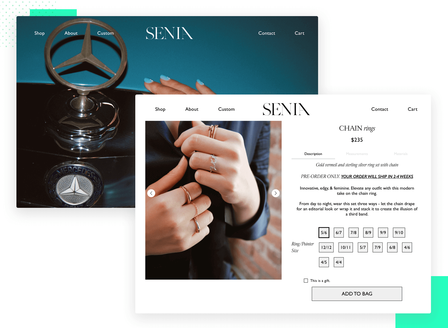 UI design inspiration from senia