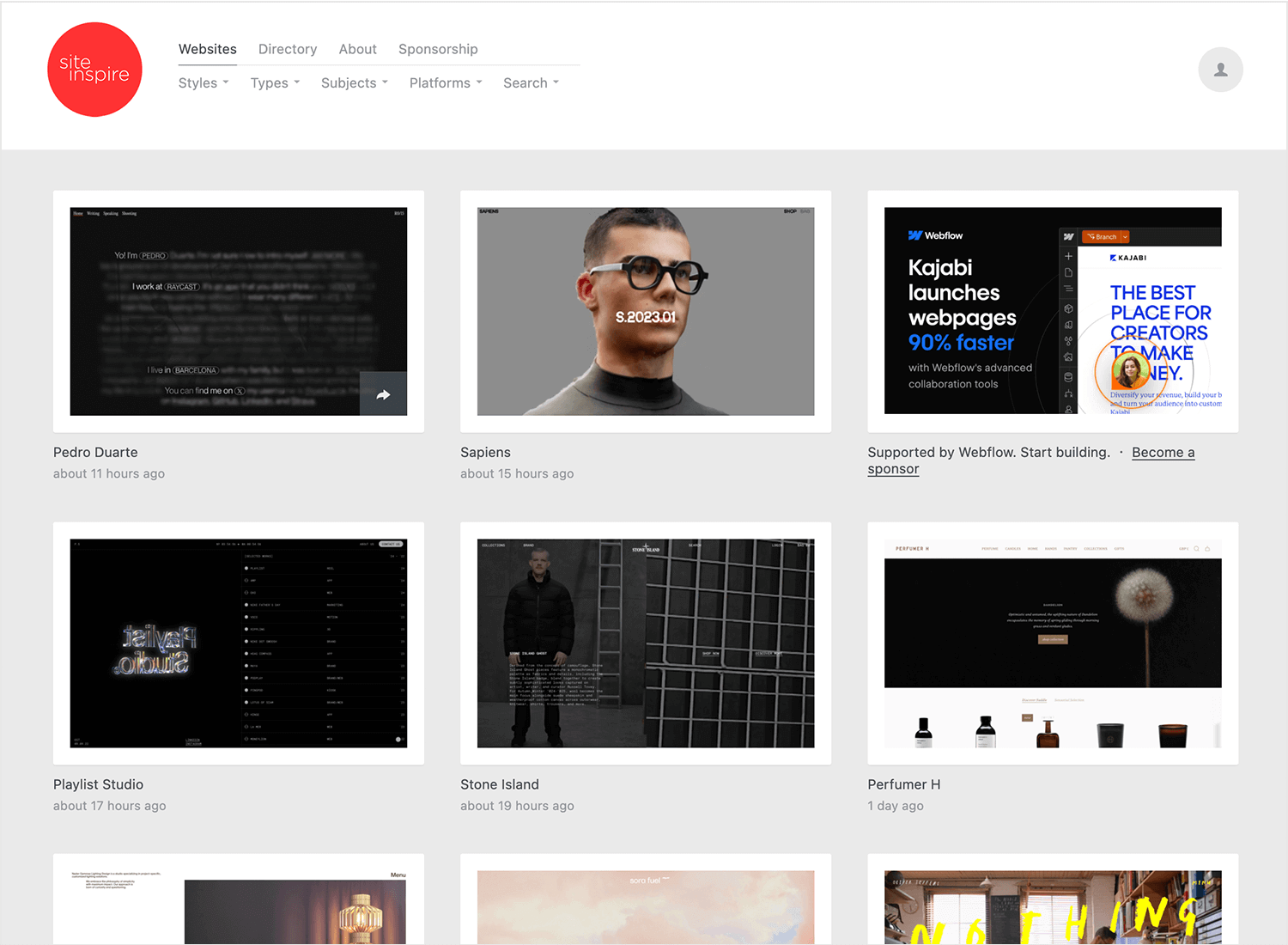 web design ideas: siteinspire