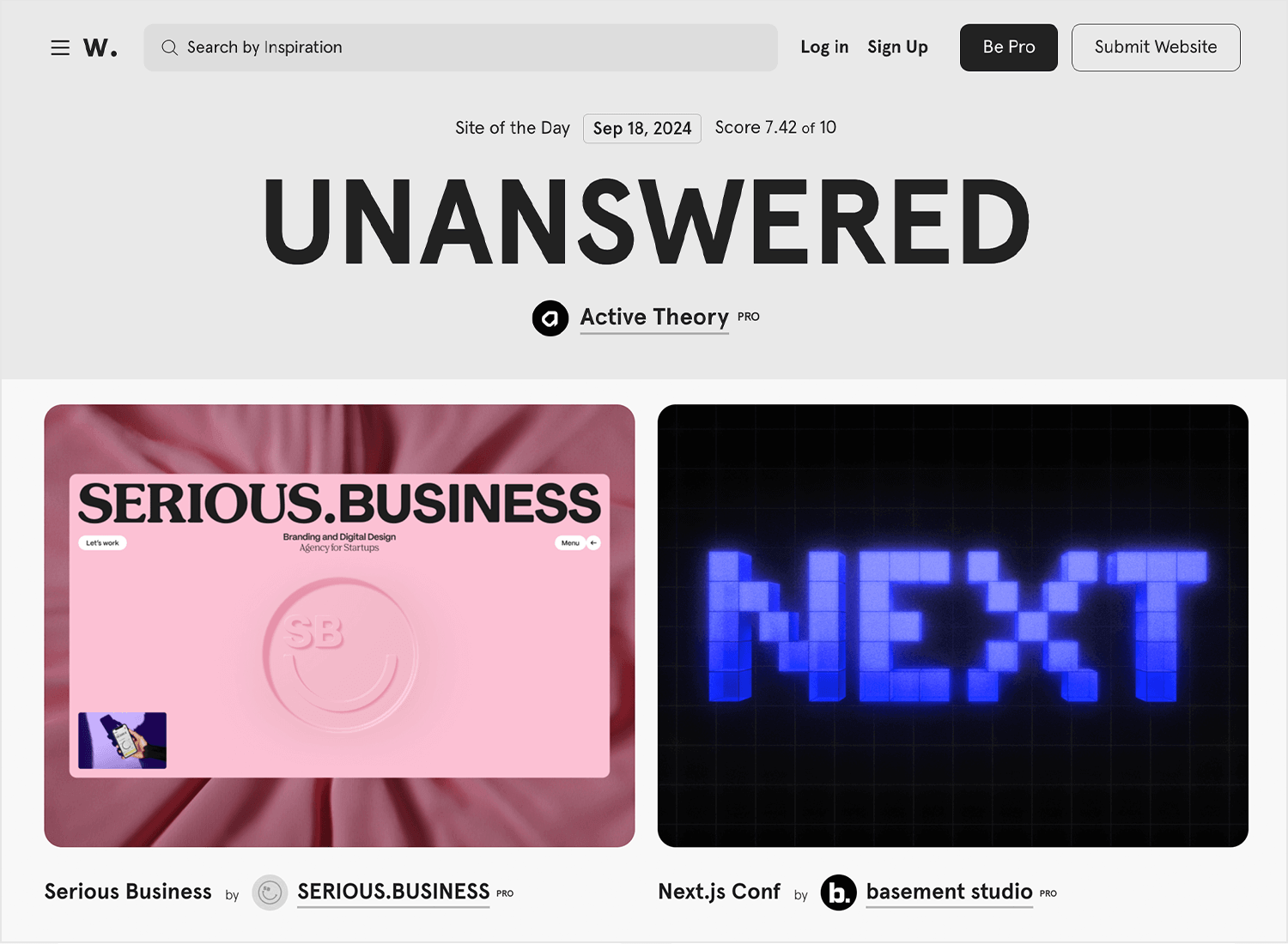 web design idea: awwwards