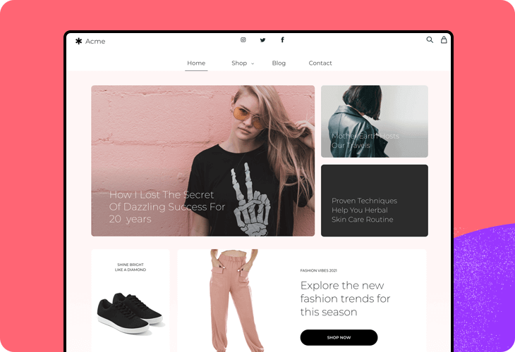 fashion ecommerce website template