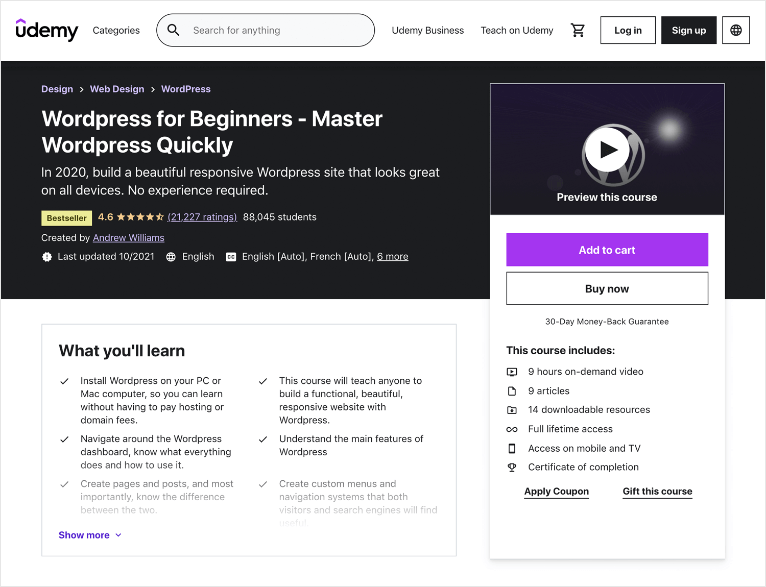web design course - wordpress for beginners