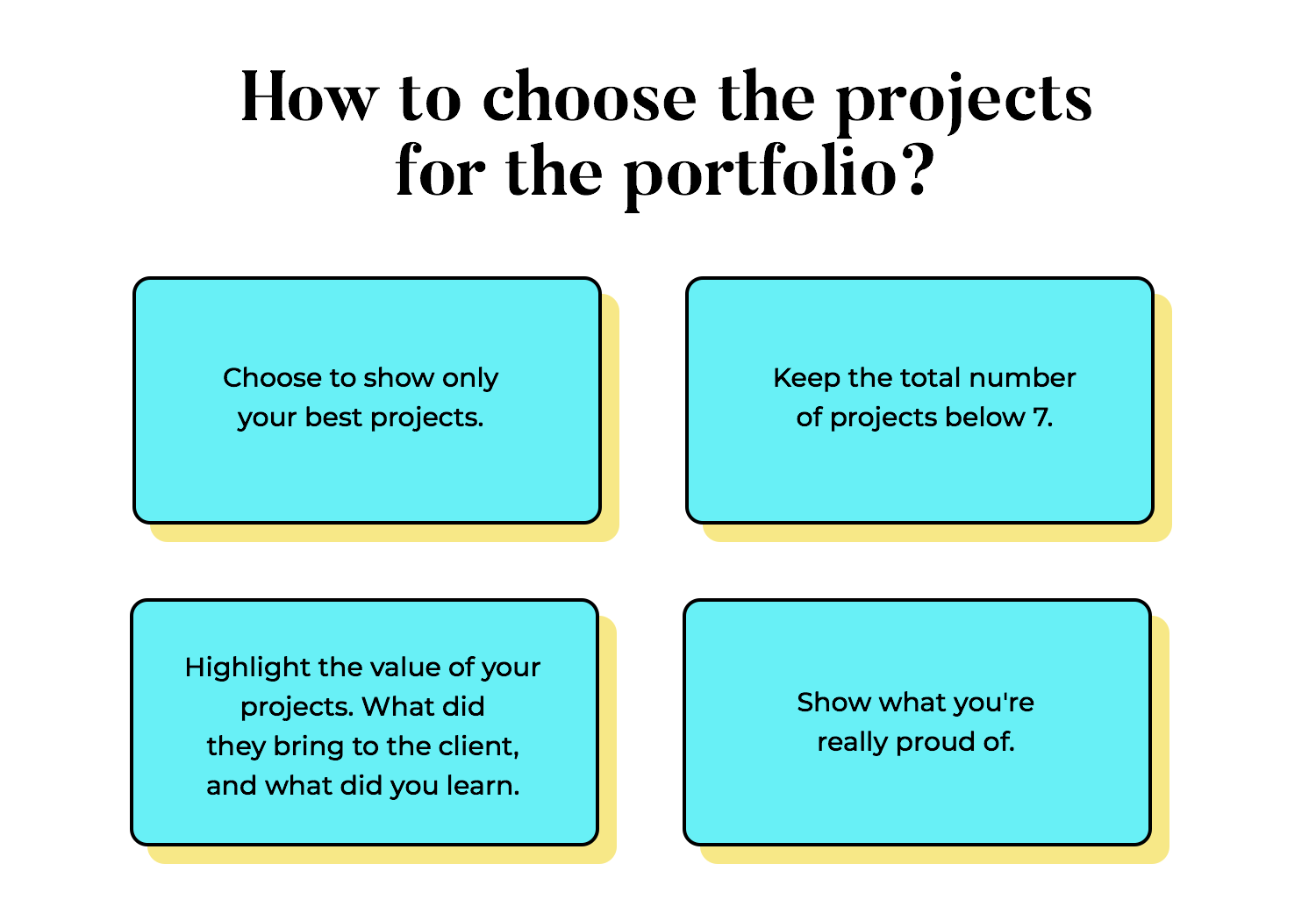 choosing the right projects and case studies for portfolio