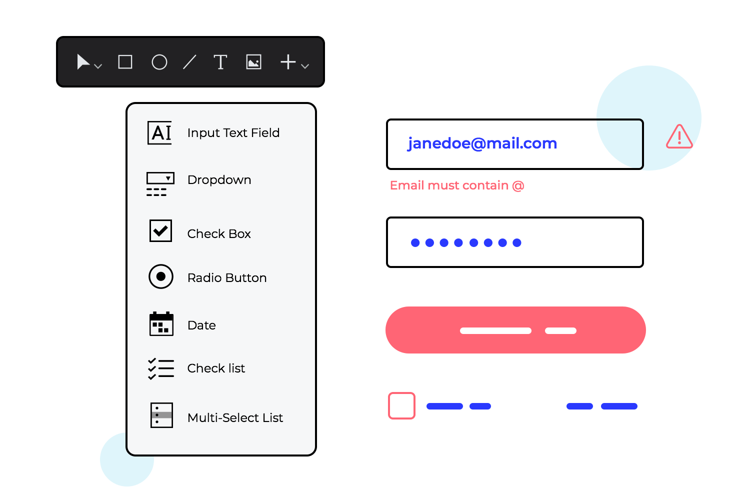 Prototipos de formularios y listas de datos de interacción