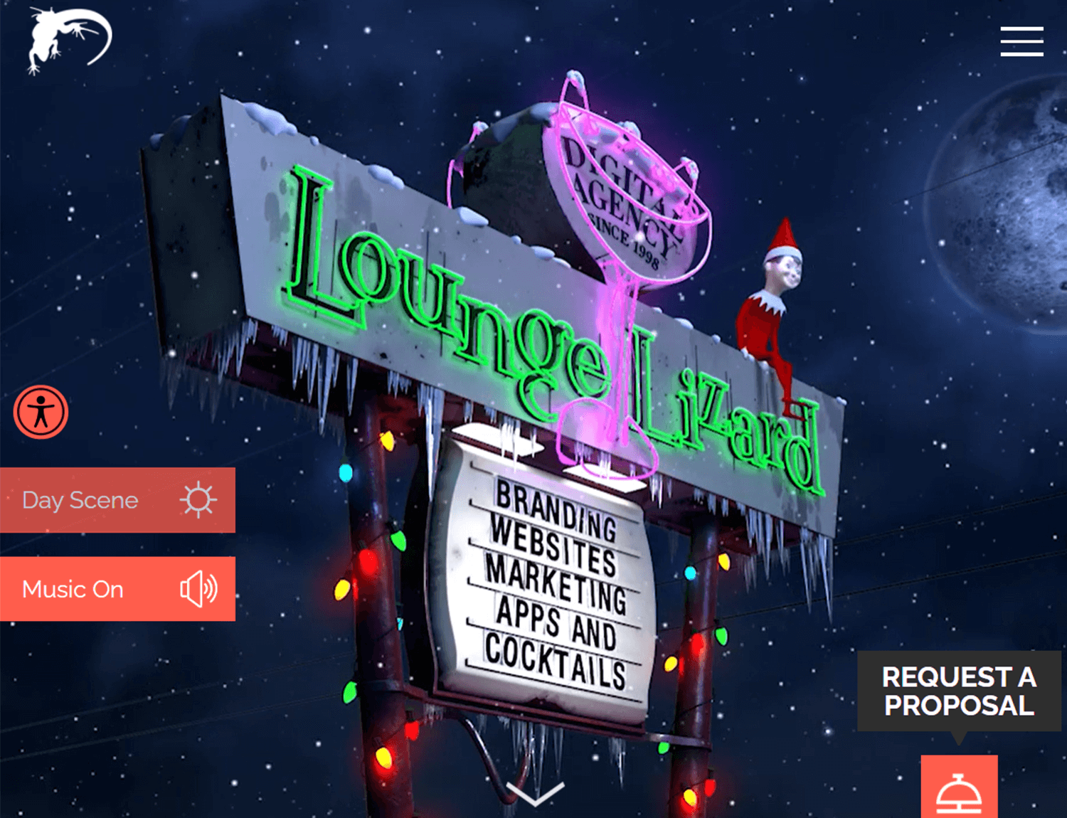 lounge lizard as example of web design portfolio