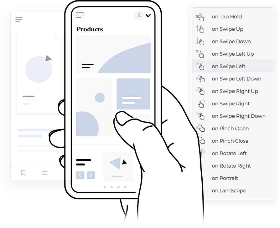 Tap or swipe mobile gestures in iOS & Android app design - Justinmind