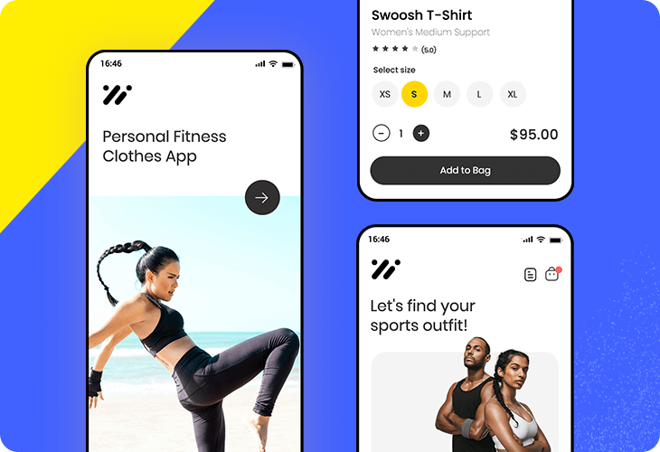 fitness clothing store app template 