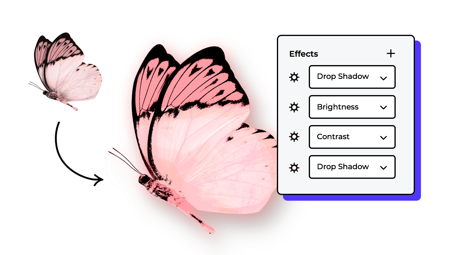 example of visual design effects with justinmind