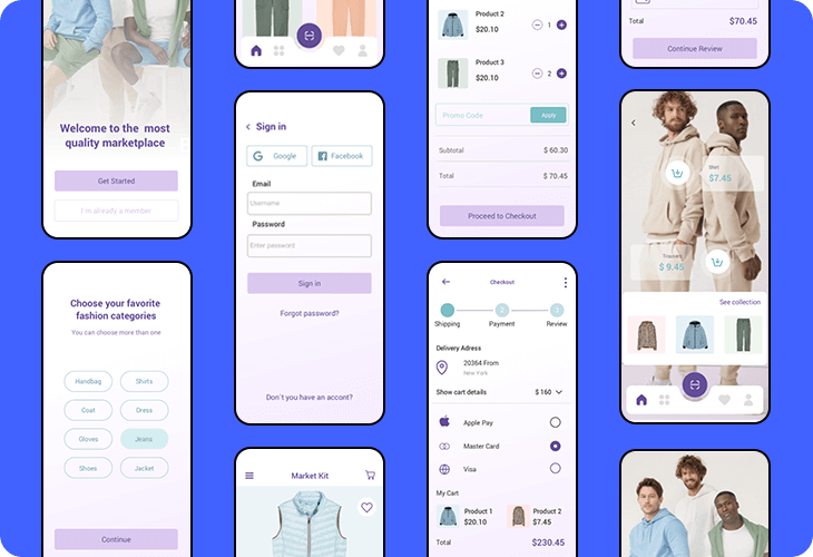 e-commerce app store template 