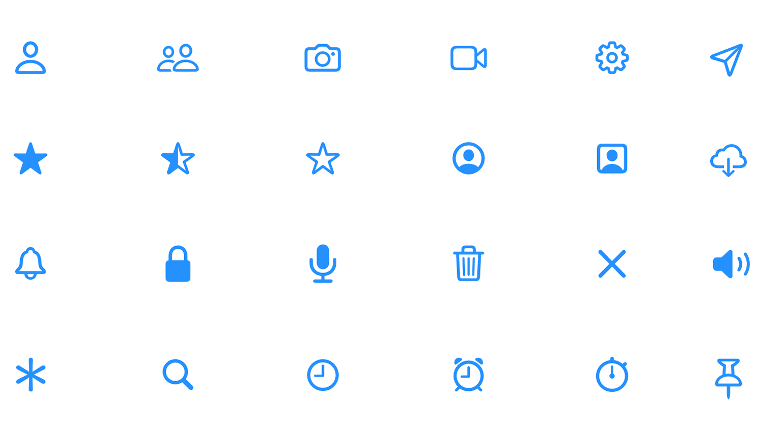 ios components with icons for ui kit