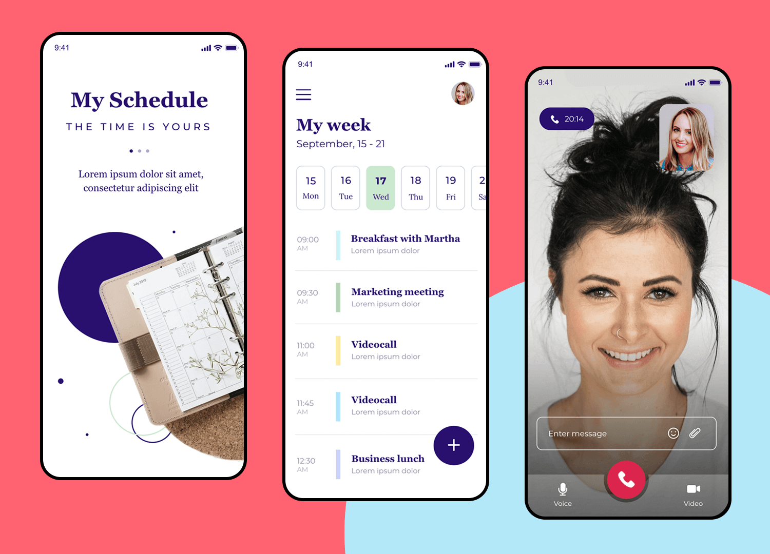 scheduling app template ui