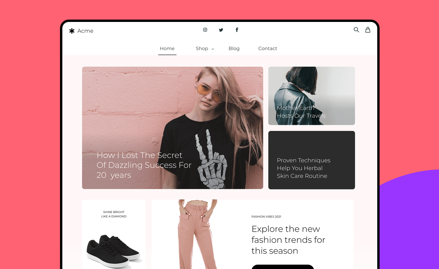 Fashion ecommerce website template