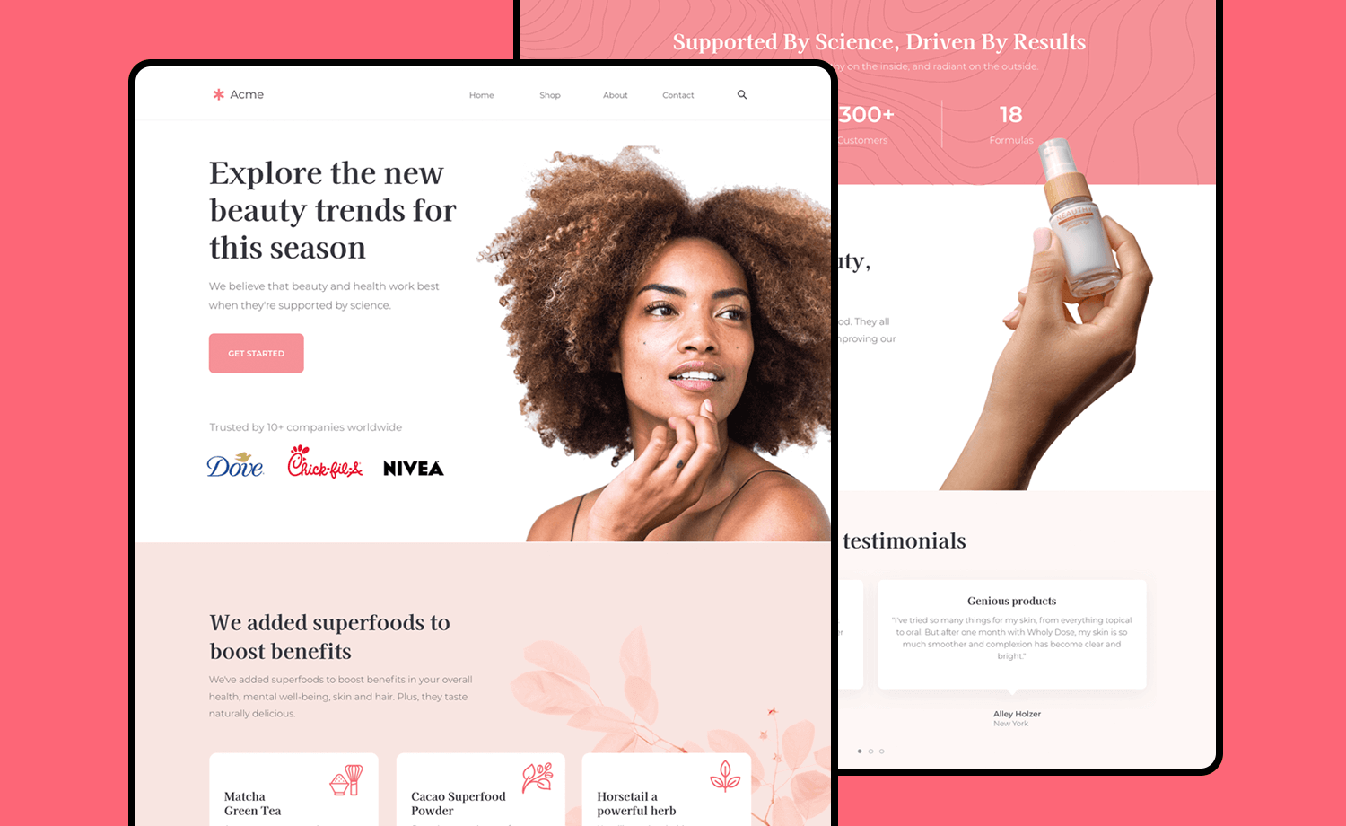 Beauty online store design template