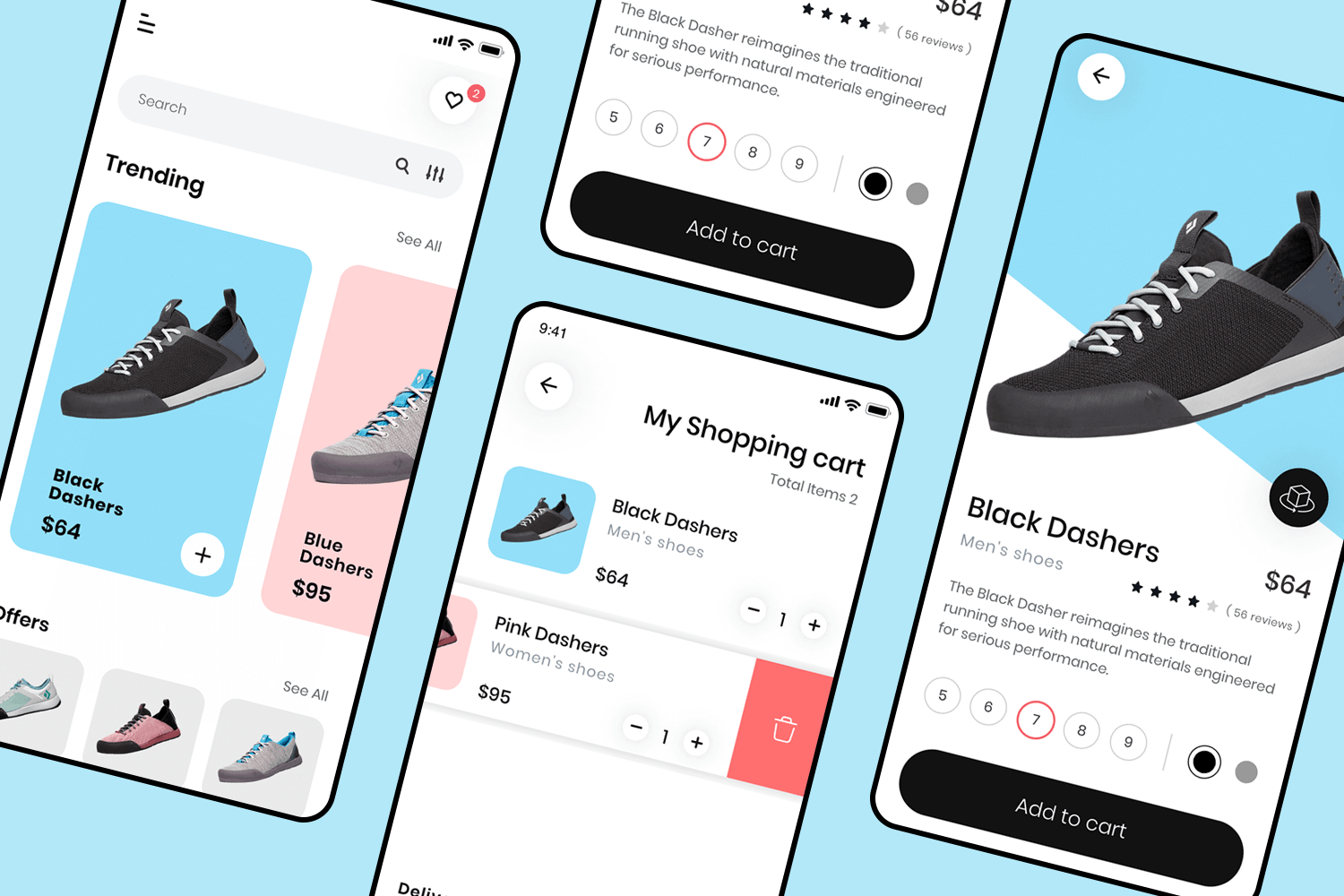 justinmind shoe mobile template