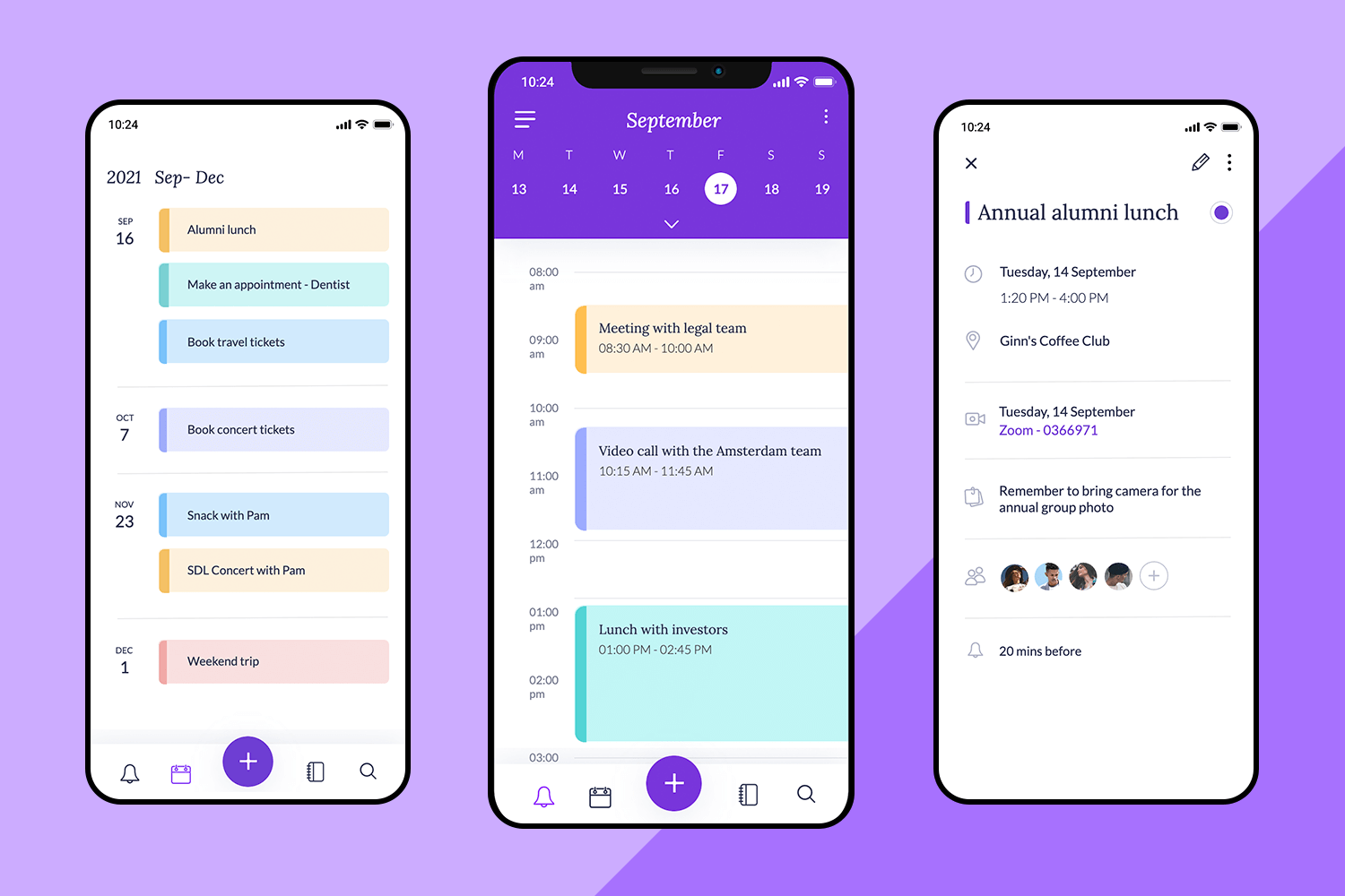 template for schedule mobile app