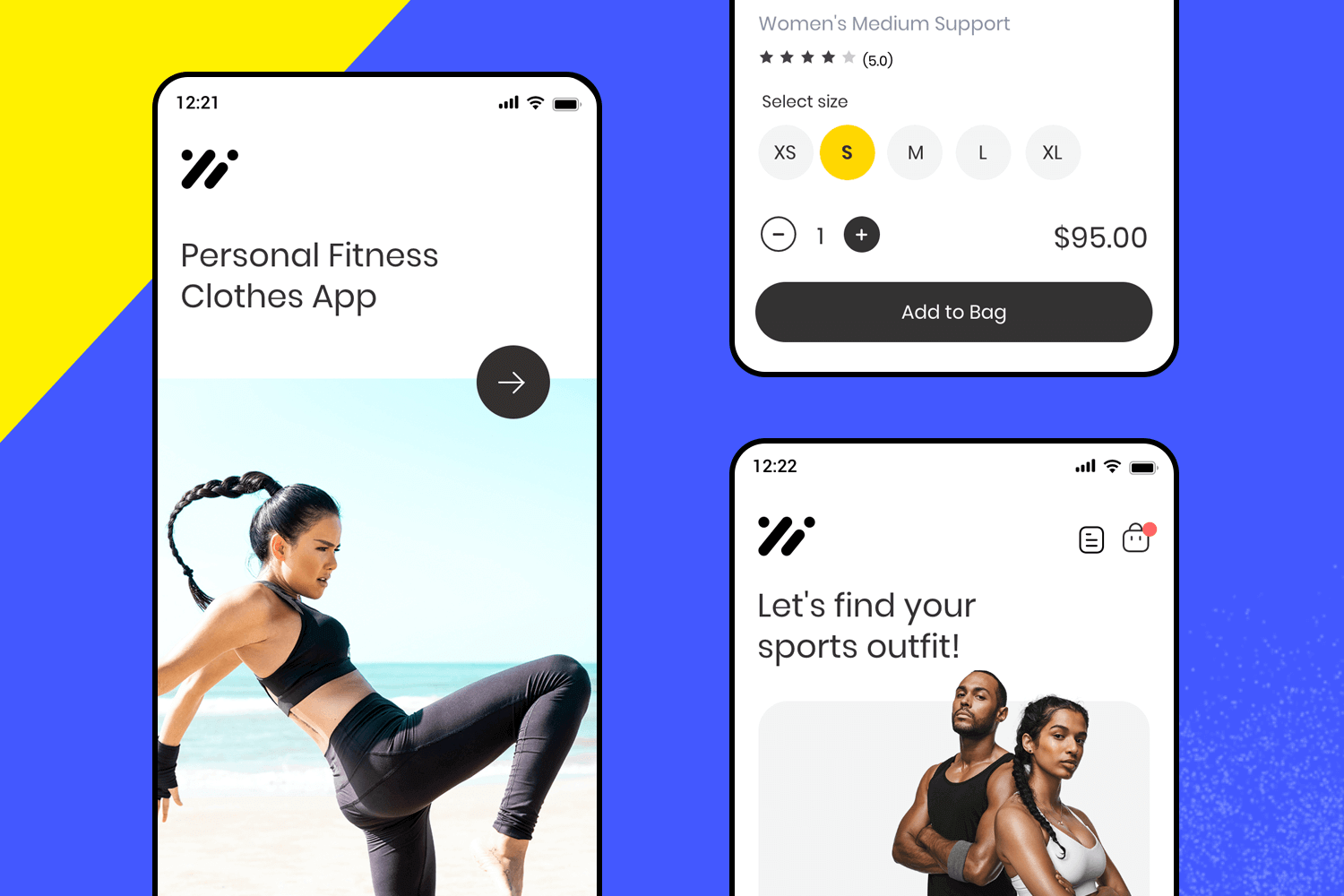 showing template of fitness app
