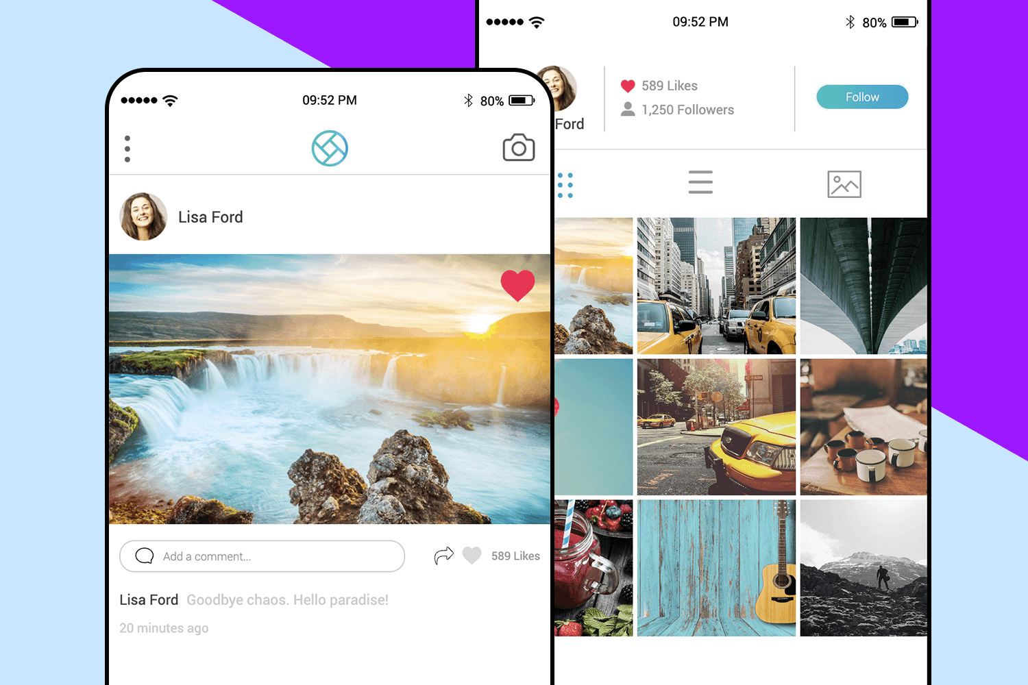 Mobile template photo sharing app
