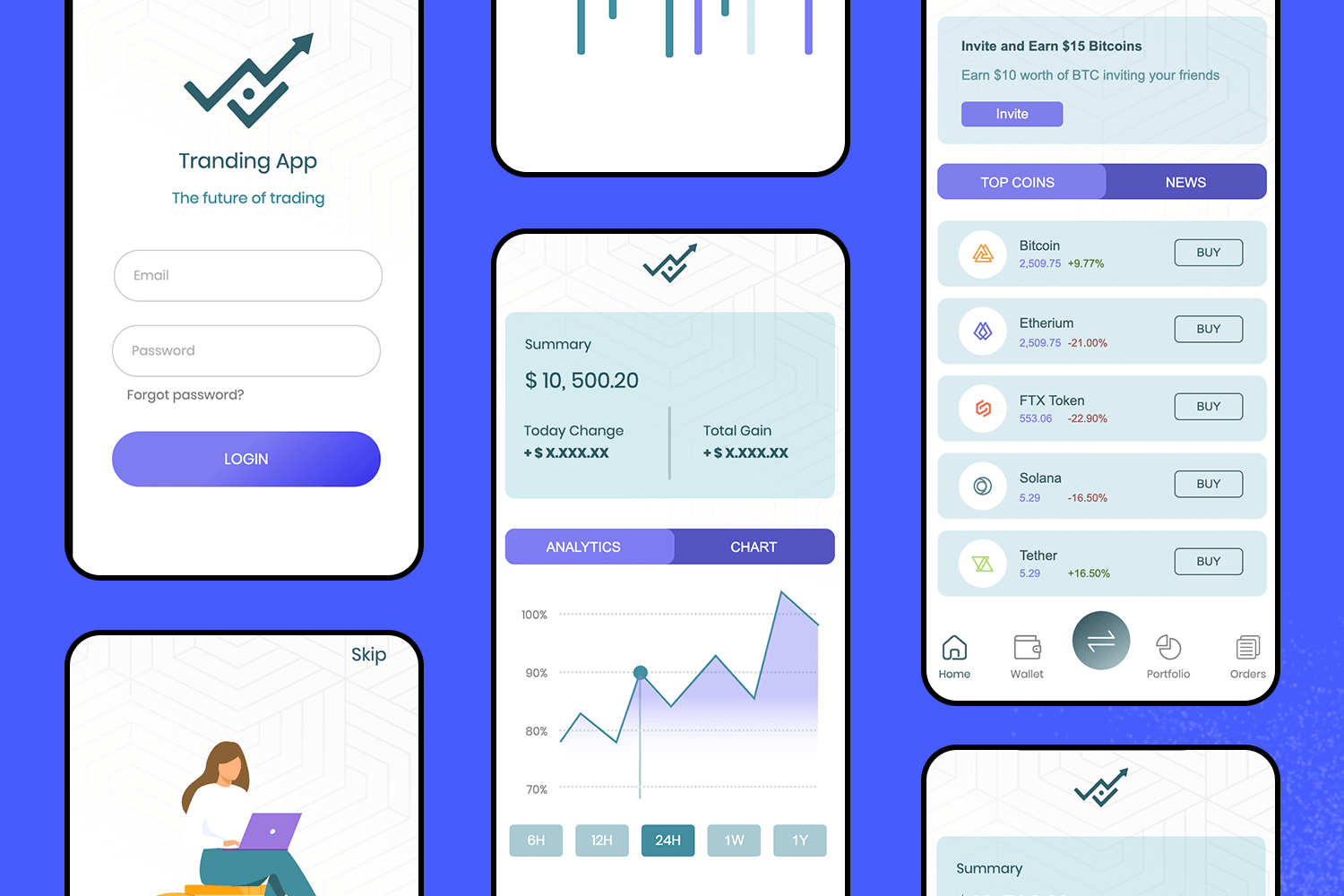 mobile app template trading app