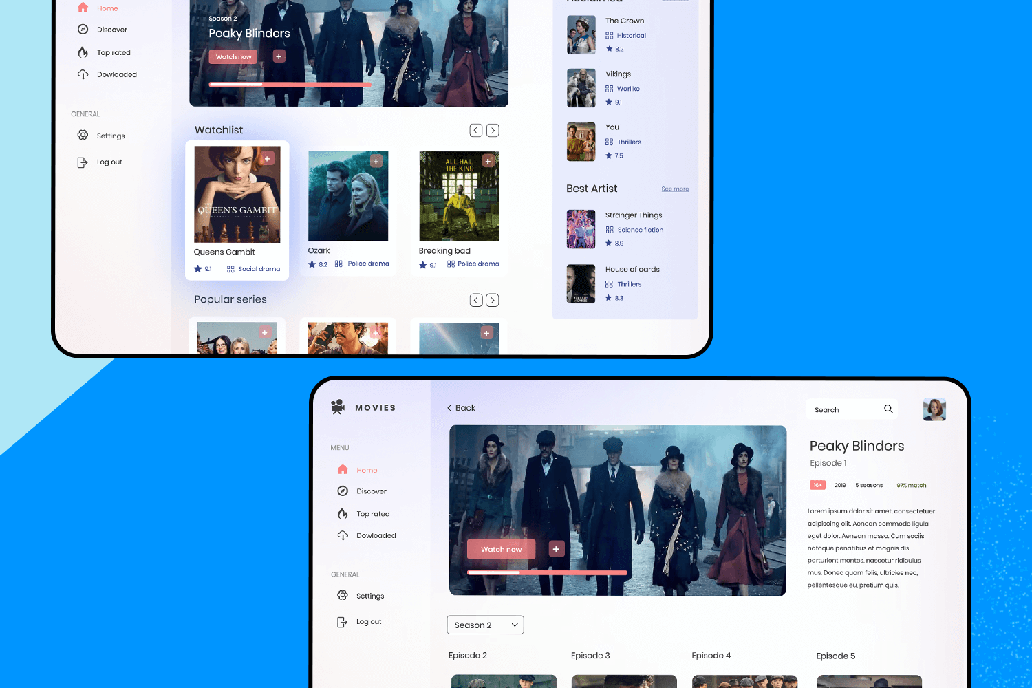 mobile template for video streaming app