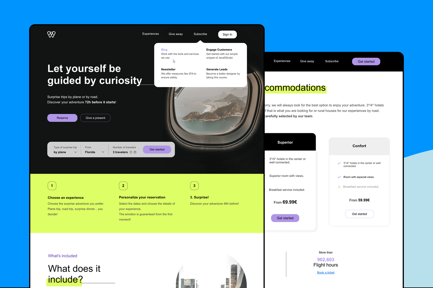 travel booking website by justinmind for ui design