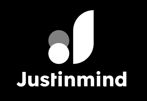 Justinmind stacked logo (inverted version)