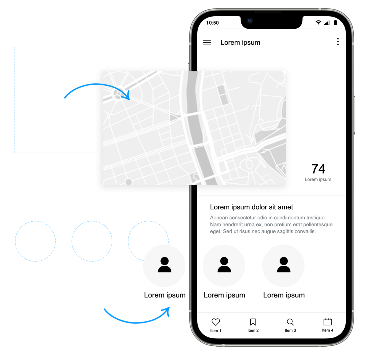 free mobile wireframing app design location screen