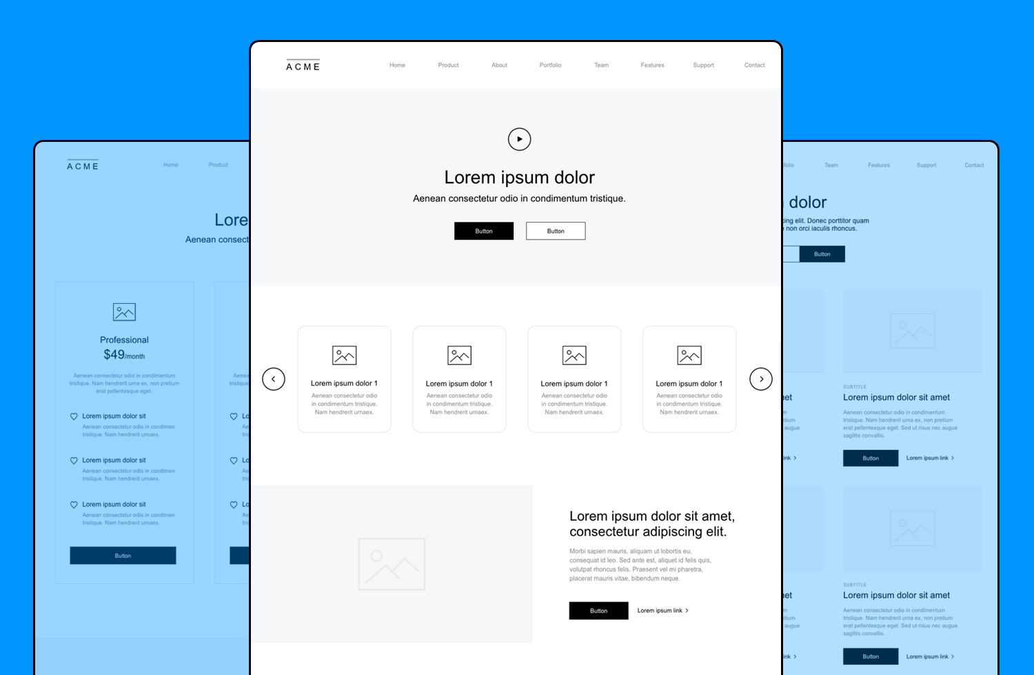 Free wireframe tool UI library overview