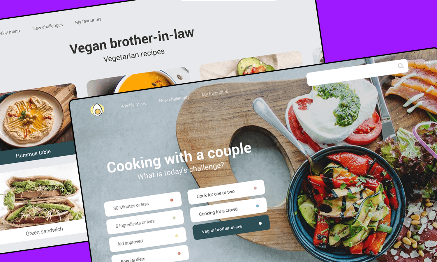 Cooking web app design template