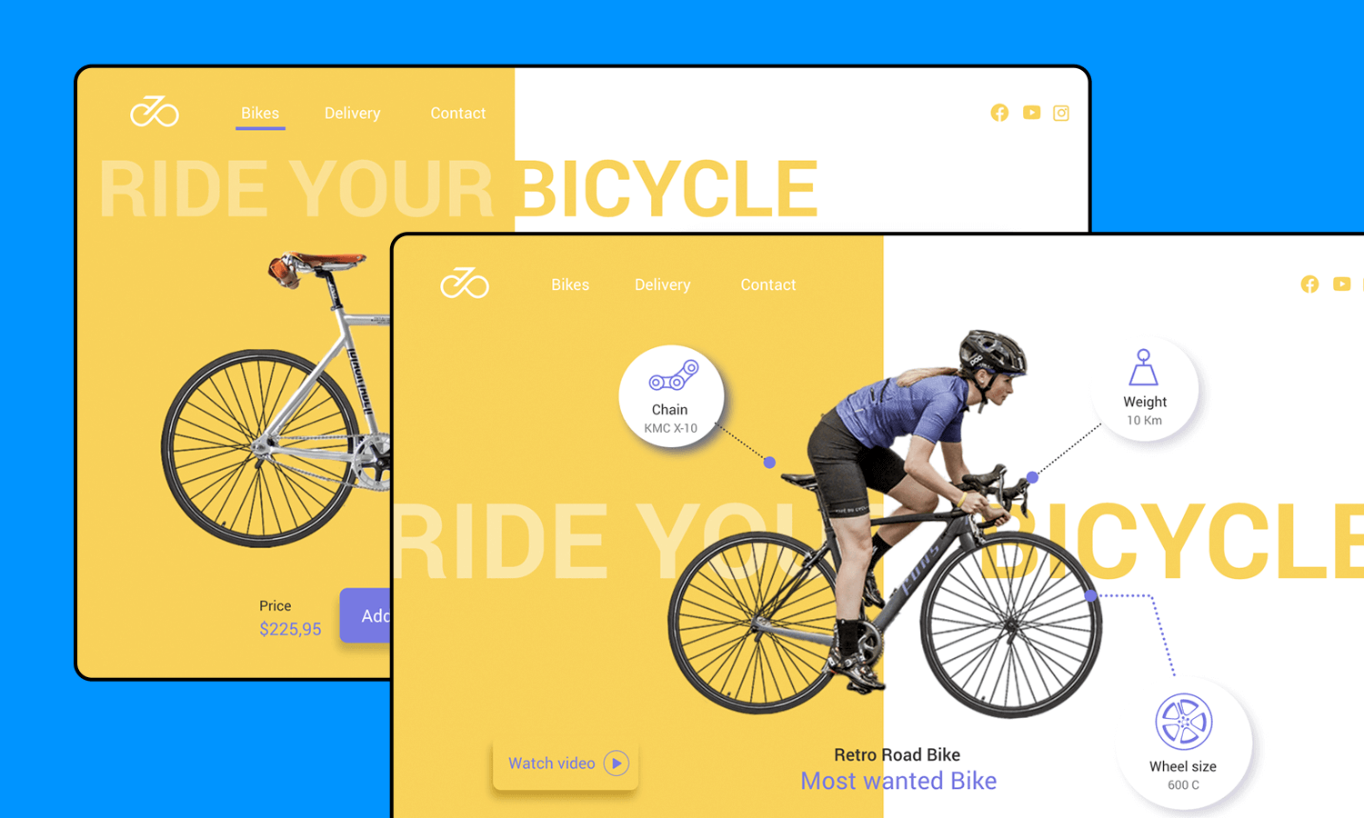 custom online store design template bike example