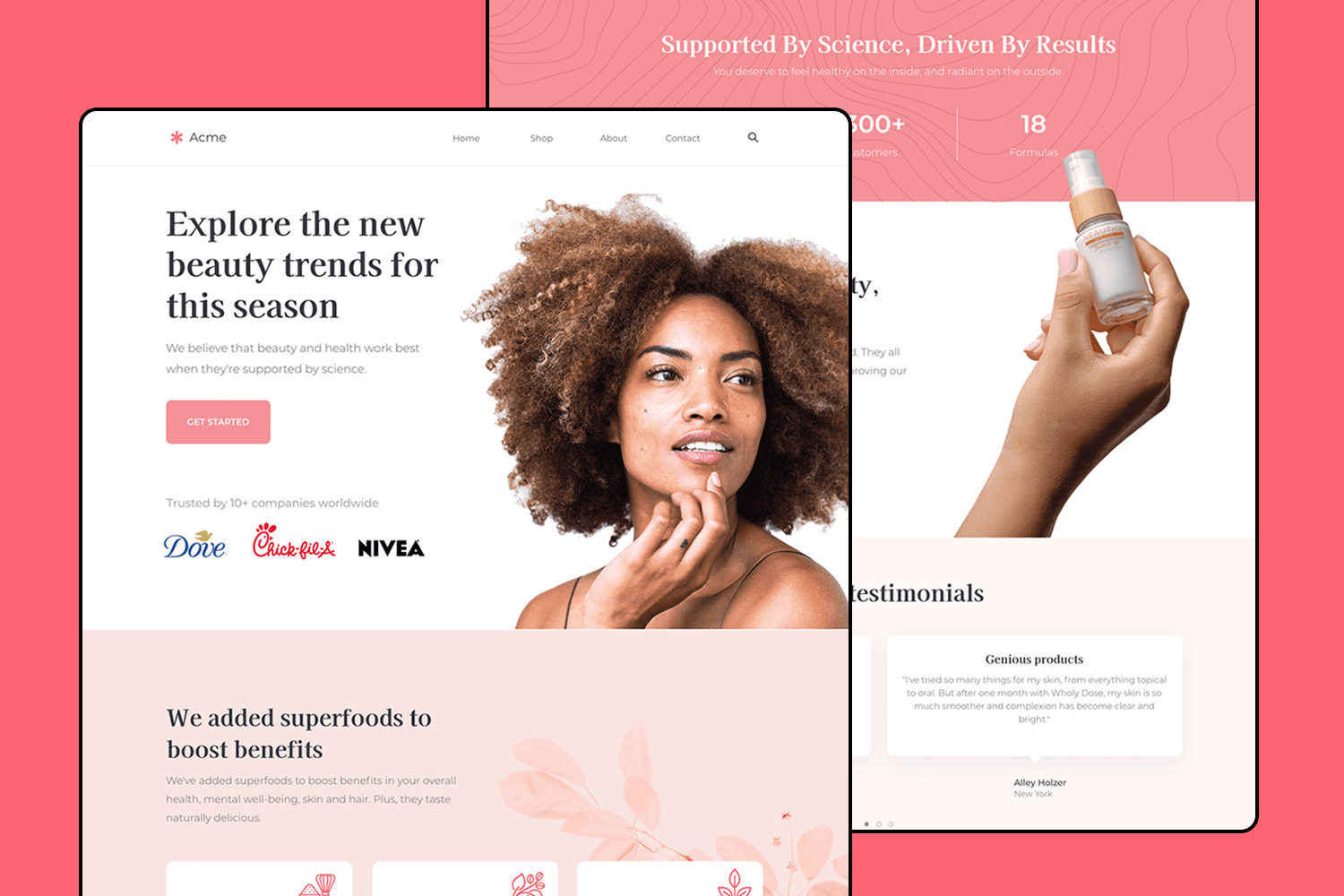 Wellness and beauty products online store template