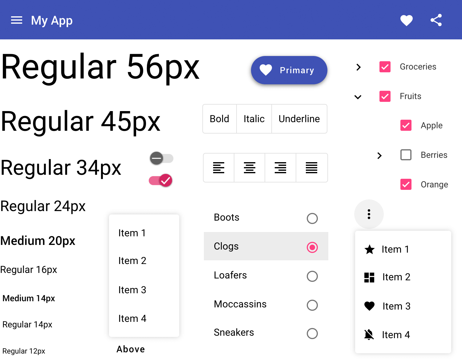 component preview of angular material UI library