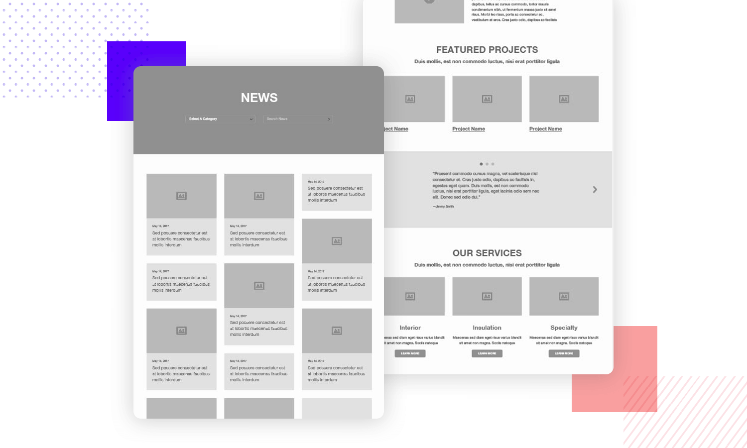 high fidelity web wireframe example