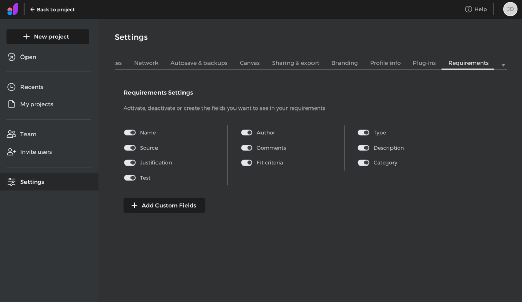 Home dashboard