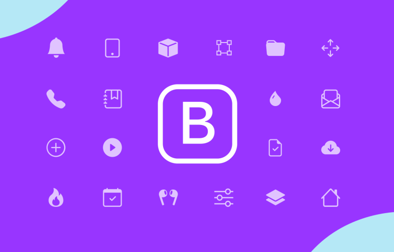 web app design with Bootstrap icons UI kit
