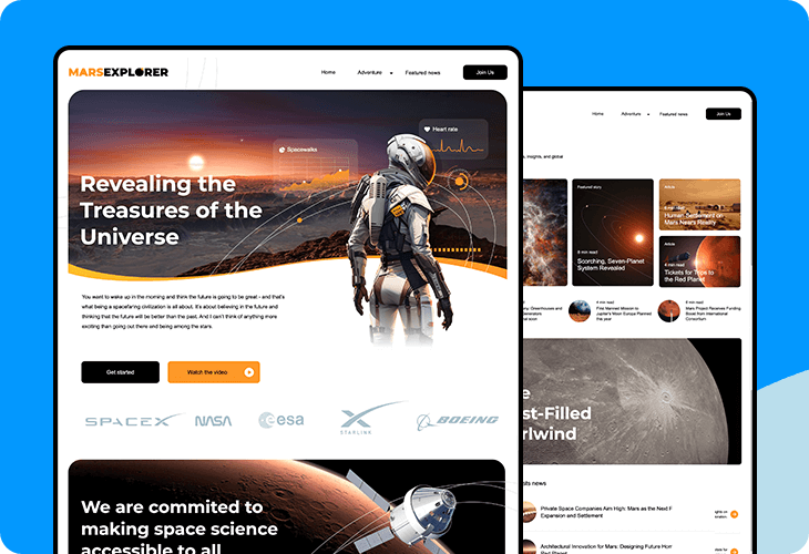 Mars explorer web template