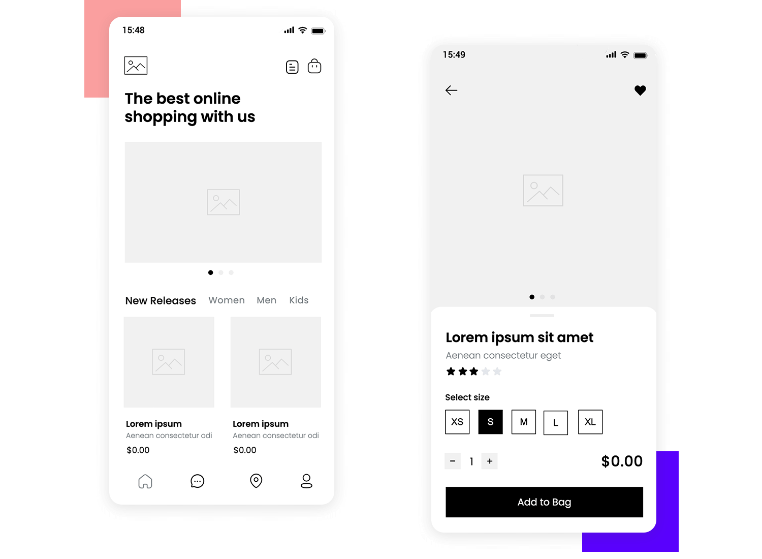 mobile app wireframe examples mobile store