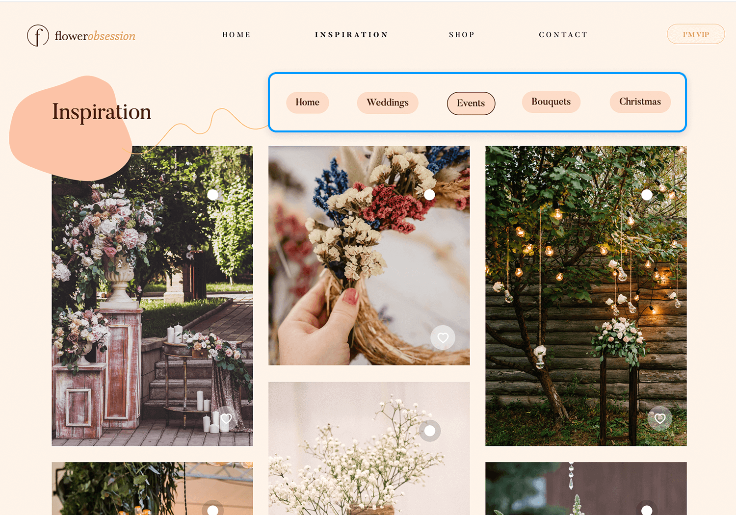 best website navigation examples florist tabs